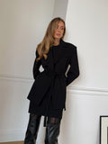 Black blazer with belt