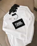 Baltas Karl Lagerfeld džemperis