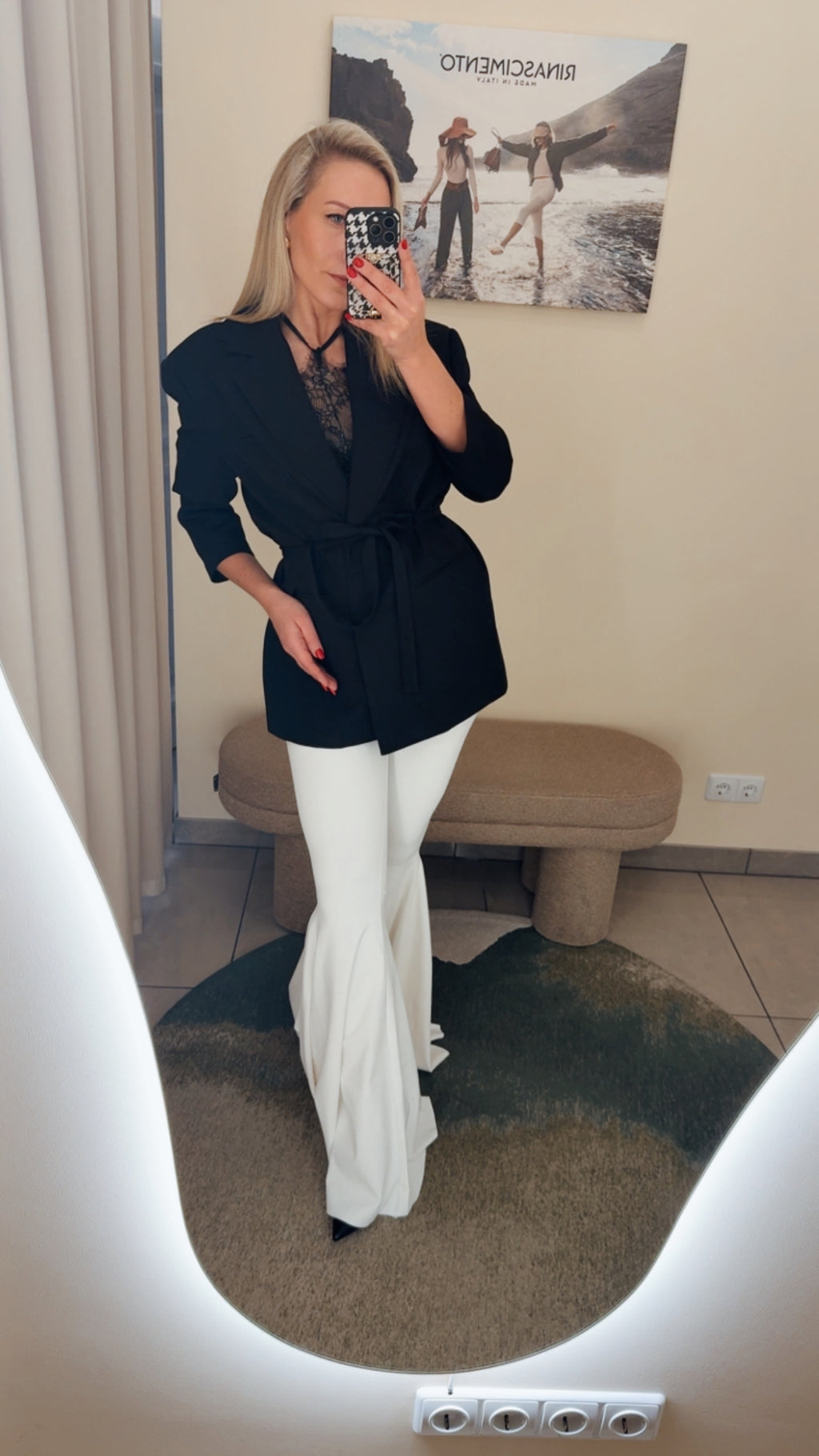 Black blazer with belt